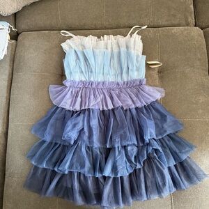 Anna Grace Blue Ruffled Dress